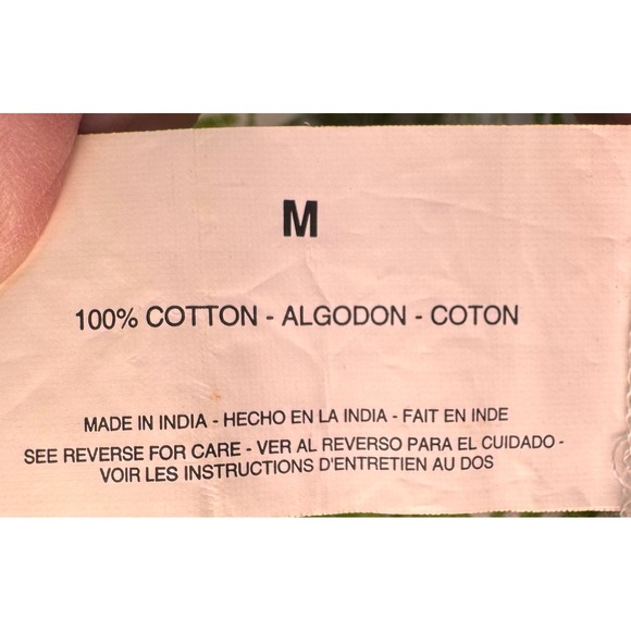 Pappagallo Shirt Blouse Medium Womens Button Down Green White Floral Roll Tab - Picture 14 of 15